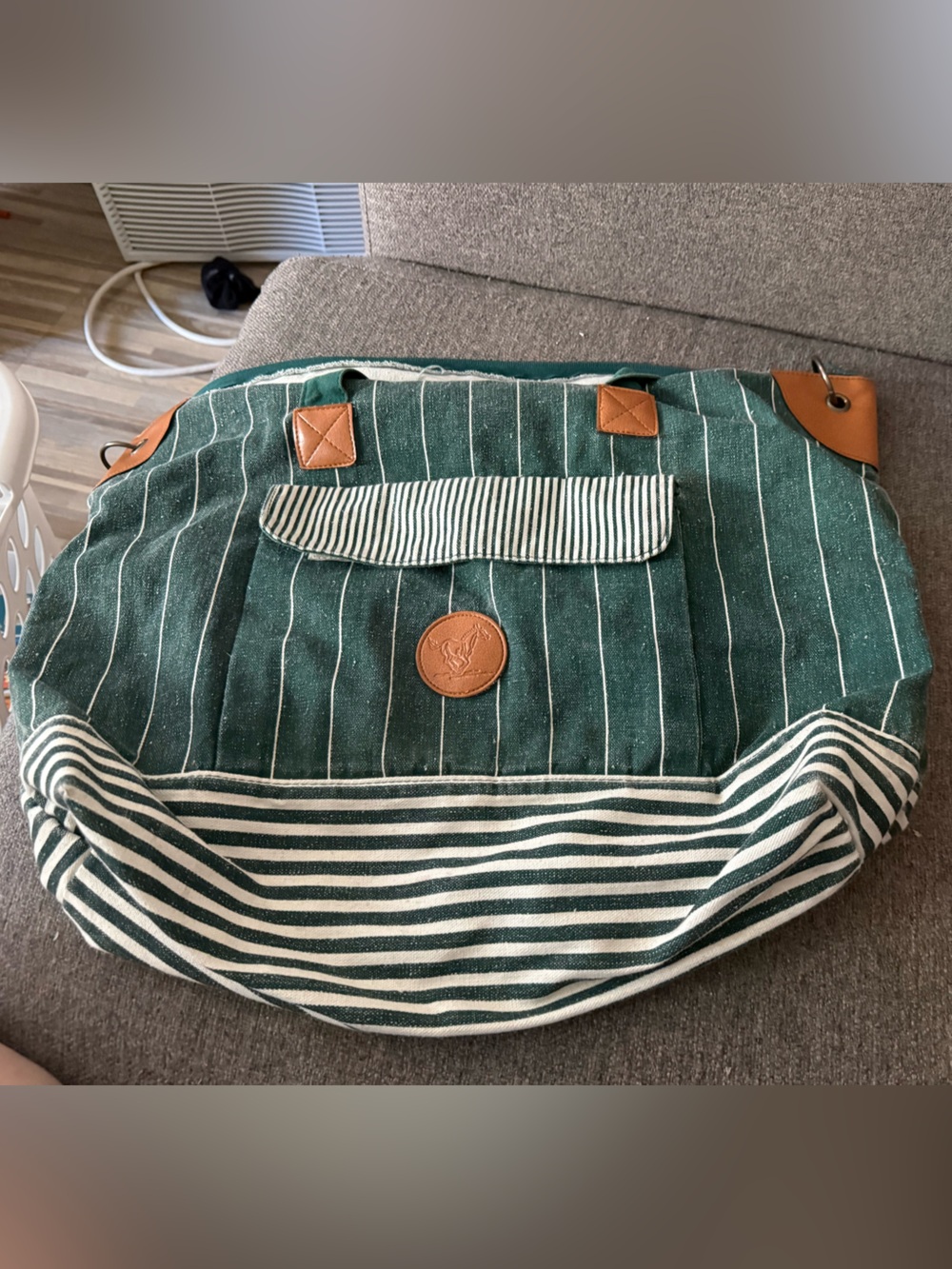 Vintage YMC Unisex Tote Bag from 1995 green and white